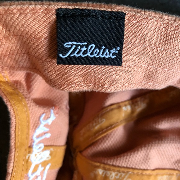 Titleist Peachy Orange Golf Hat with Pink Ribbon Breast Cancer Awareness - Picture 10 of 12
